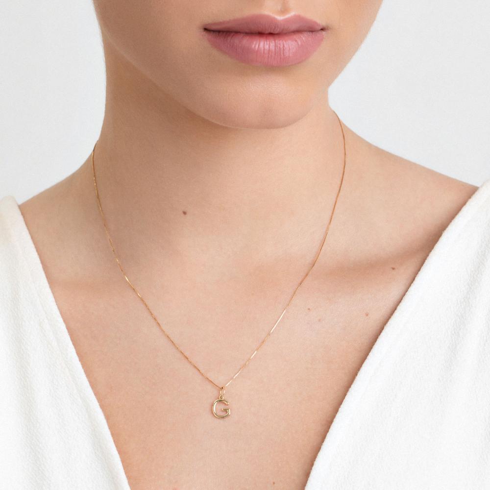 Pingente Letra G em Ouro Amarelo 18k - 2