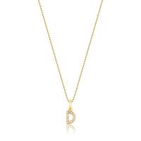 Pingente Letra D com Diamante em Ouro Amarelo 18k - 2