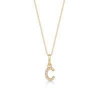 Pingente Letra C com Diamante em Ouro Amarelo 18k - 1