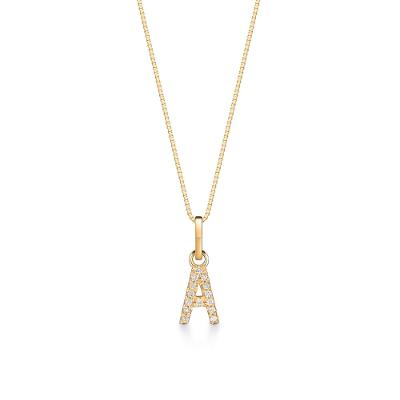 Pingente Letra A com Diamante em Ouro Amarelo 18k