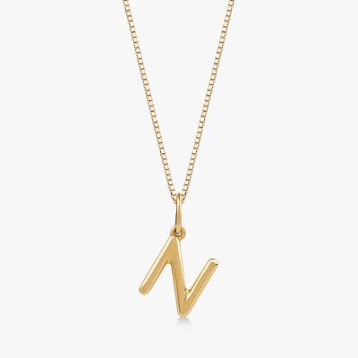 Pingente Letra N em Ouro Amarelo 18k