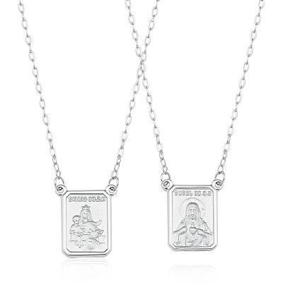 Escapulário Malha cartier em Ouro Branco 18k