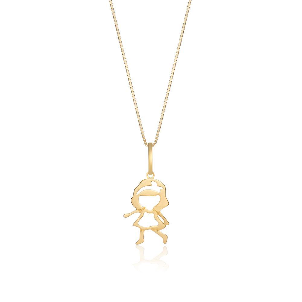 Pingente Menina em Ouro Amarelo 18k - 1