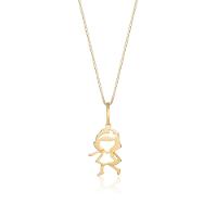 Pingente Menina em Ouro Amarelo 18k - 1