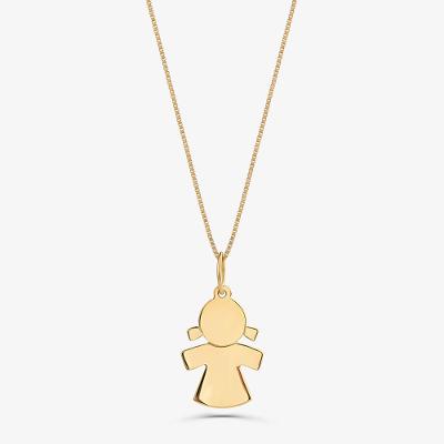 Pingente Menina Personalizável em Ouro Amarelo 18k