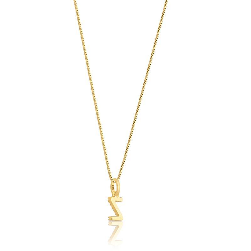 Pingente Letra Z com Diamante em Ouro Amarelo 18k - 1