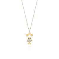 Pingente Menina com Diamante em Ouro Amarelo 18k - 1