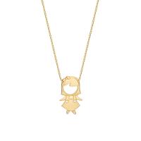 Pingente Menina com Diamante em Ouro Amarelo 18k - 1