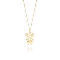 Pingente Menina com Diamante em Ouro Amarelo 18k - 1