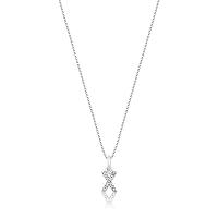 Pingente Letra X com Diamante em Ouro Branco 18k - 1