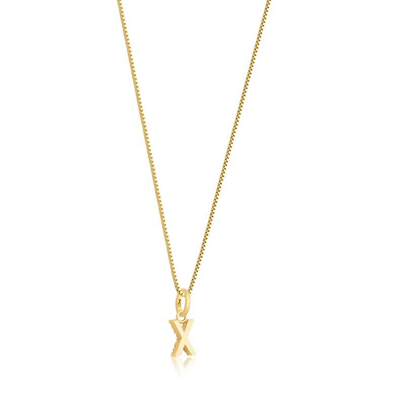 Pingente Letra X com Diamante em Ouro Amarelo 18k - 2