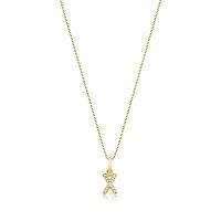 Pingente Letra X com Diamante em Ouro Amarelo 18k - 1