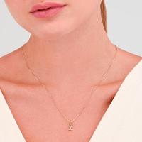 Pingente Letra X com Diamante em Ouro Amarelo 18k - 5