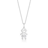 Pingente Menino com Diamante em Ouro Branco 18k - 1