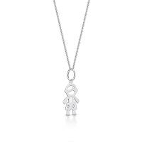 Pingente Menino com Diamante em Ouro Branco 18k - 3