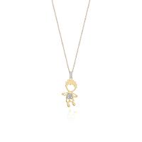 Pingente Menino com Diamante em Ouro Amarelo 18k - 1