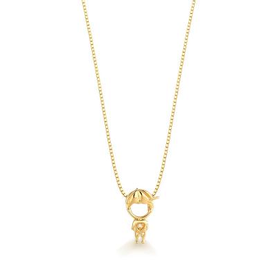 Pingente Menino com Diamante em Ouro Amarelo 18k