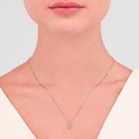 Pingente Letra W com Diamante em Ouro Branco 18k - 2