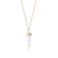 Pingente Lápis em Cristal com Rodolita, Iolita, Diopsita em Ouro Amarelo 18k - 3