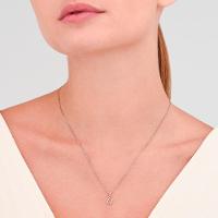 Pingente Letra U com Diamante em Ouro Branco 18k - 2