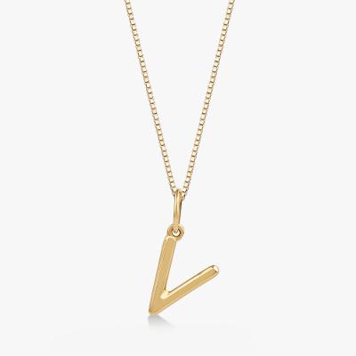 Pingente Letra V em Ouro Amarelo 18k