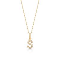 Pingente Letra S com Diamante em Ouro Amarelo 18k - 1