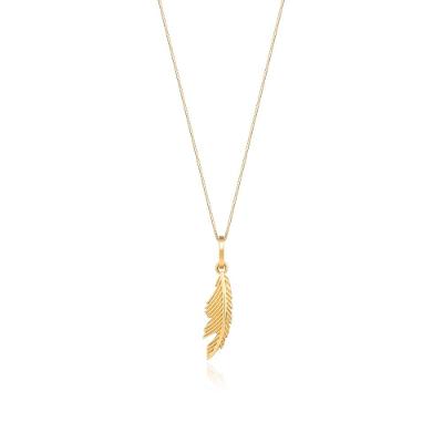 Pingente Pena em Ouro Amarelo 18k