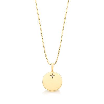 Pingente Personalizável com Diamante em Ouro Amarelo 18k