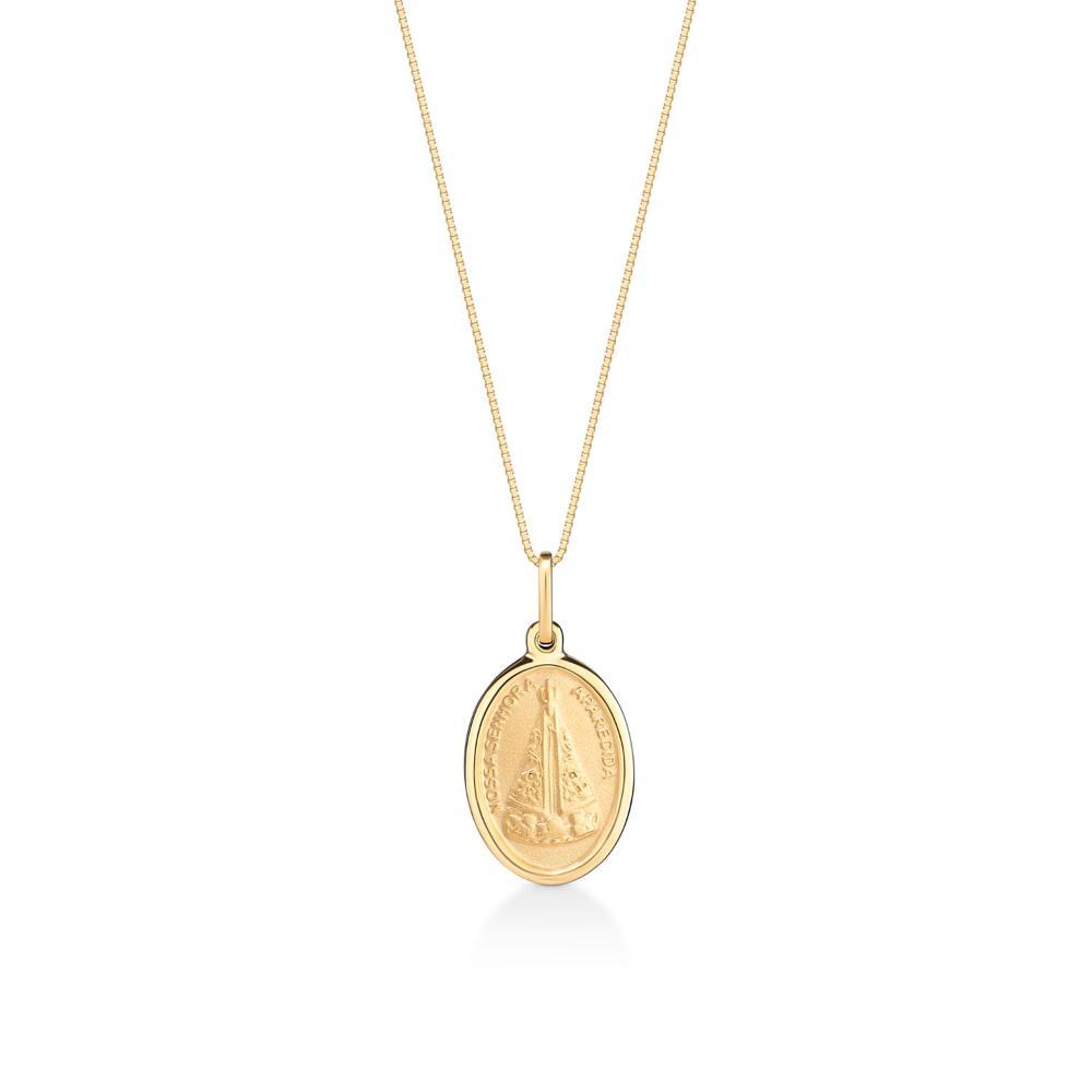Pingente Nossa Senhora Aparecida em Prata 925 com Banho de Ouro Amarelo 18k - 1