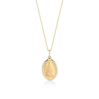 Pingente Nossa Senhora Aparecida em Prata 925 com Banho de Ouro Amarelo 18k