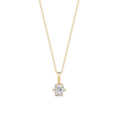 Pingente Solitário com 20 Pontos de Diamantes em Ouro Amarelo 18k