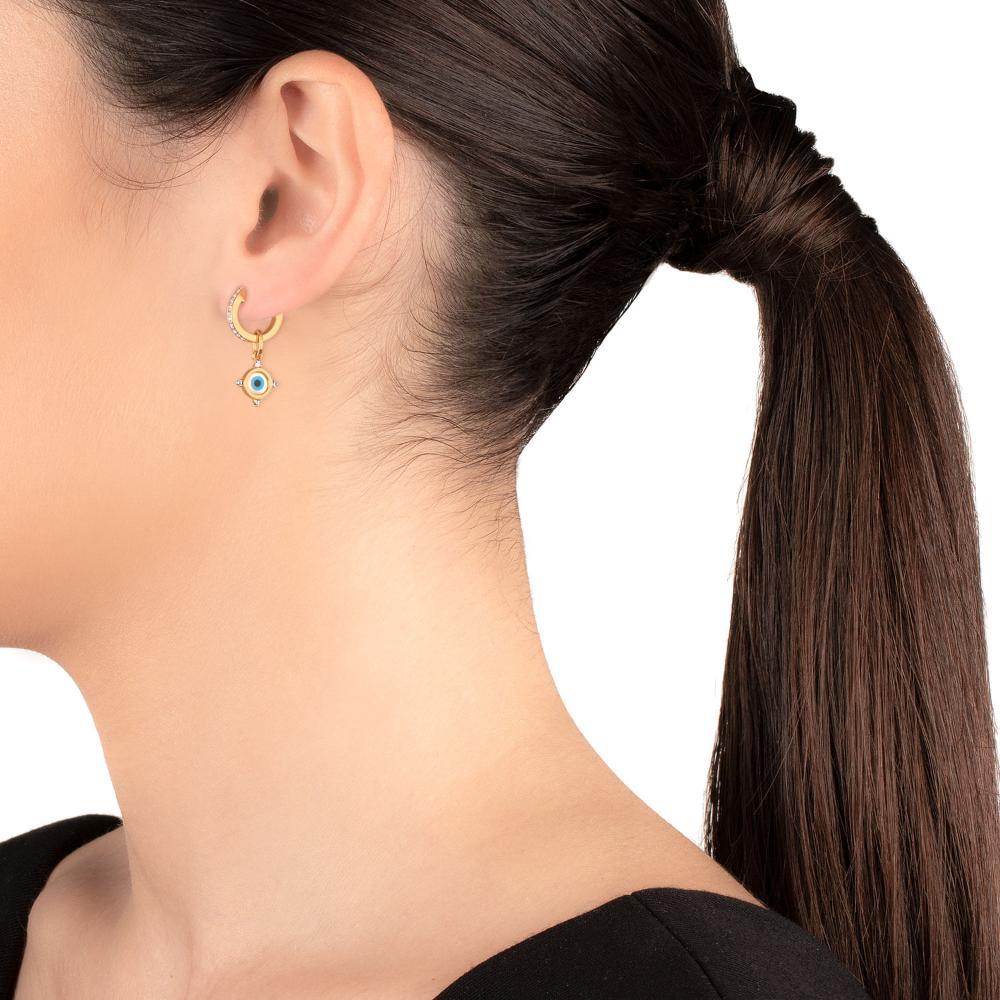 Pingente Olho Grego com Madrepérola e Safira Azul em Ouro Amarelo 18k - 2