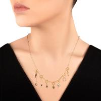 Pingente Olho Grego com Madrepérola e Safira Azul em Ouro Amarelo 18k - 5