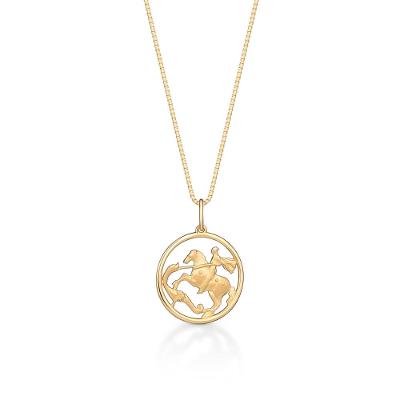 Pingente São Jorge Vazado em Ouro Amarelo 18k