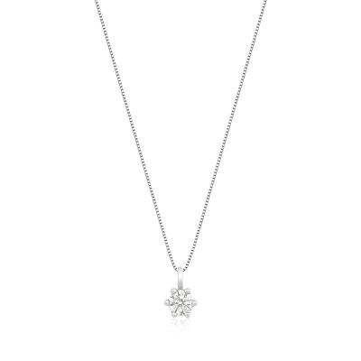Pingente Solitário com 50 Pontos de Diamantes em Ouro Branco 18k