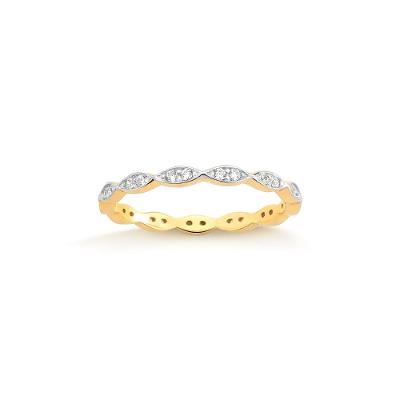 Anel com Zircônia em Prata 925 com Banho De Ouro Amarelo 18K