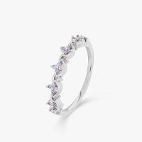 Anel com Zircônia Lilás em Prata 925 - 10