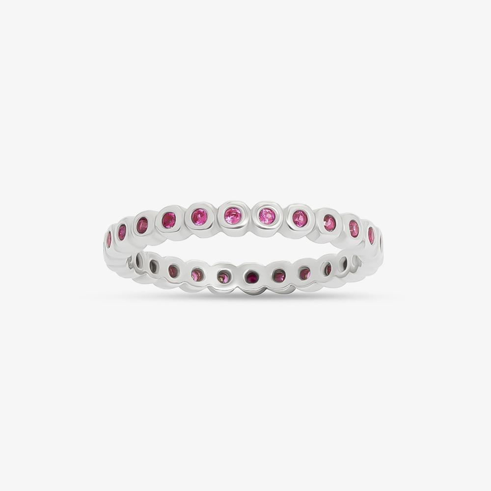 Anel com Zircônia Rosa em Prata 925 - 5
