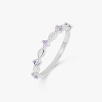 Anel com Zircônia Lilás em Prata 925 - 3