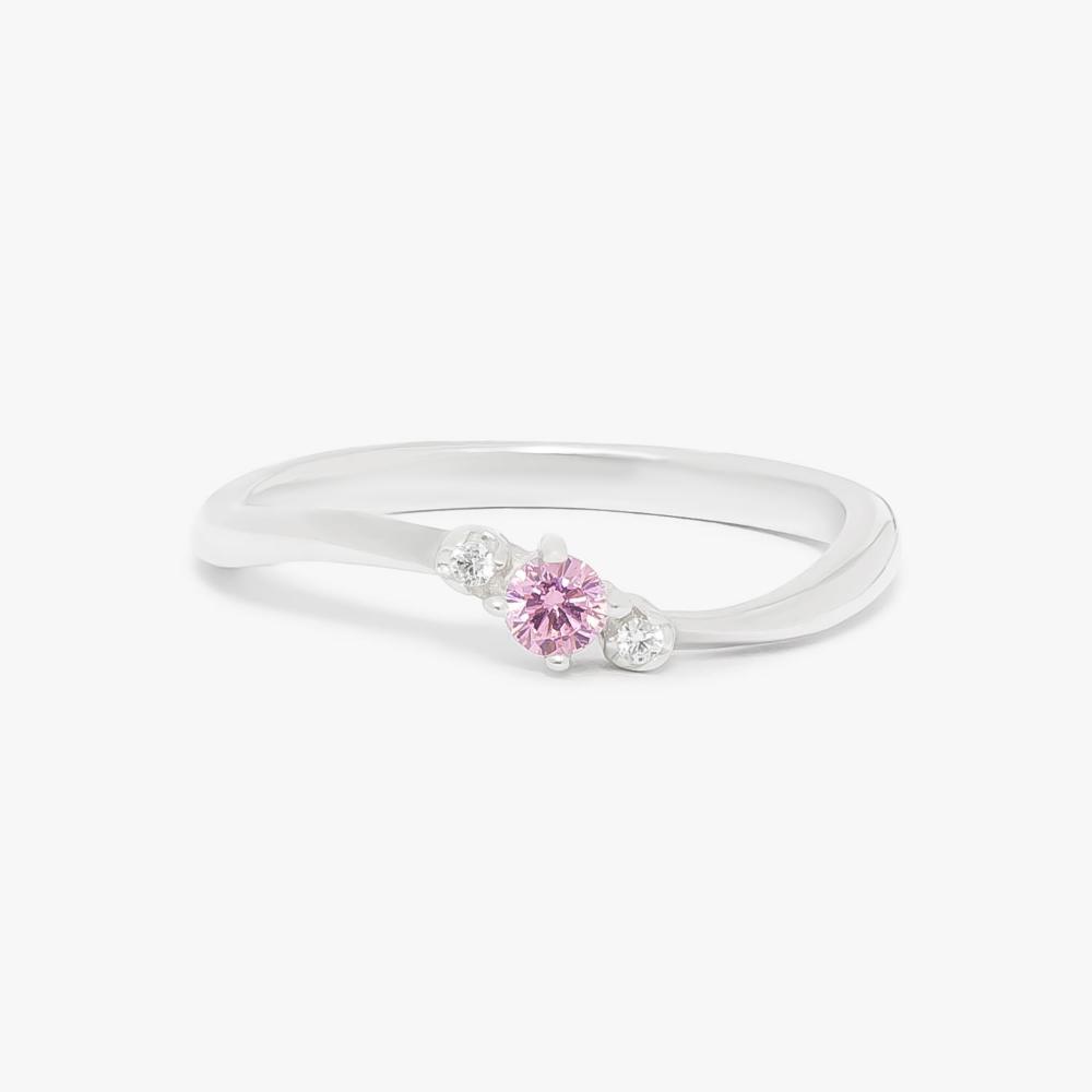 Anel com Zircônia Rosa em Prata 925 - 3