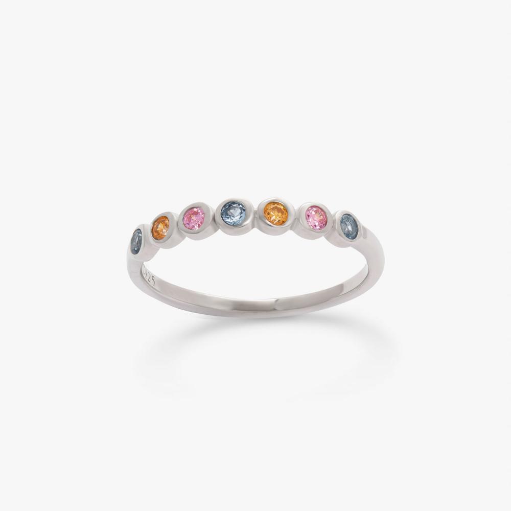 Anel com Zircônias idas em Prata 925 - 1