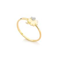 Anel Trevo com Zircônia em Prata 925 com Banho de Ouro amarelo 18k - 3