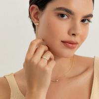 Anel Pena com Zircônias em Prata 925 com Banho de Ouro Amarelo 18k