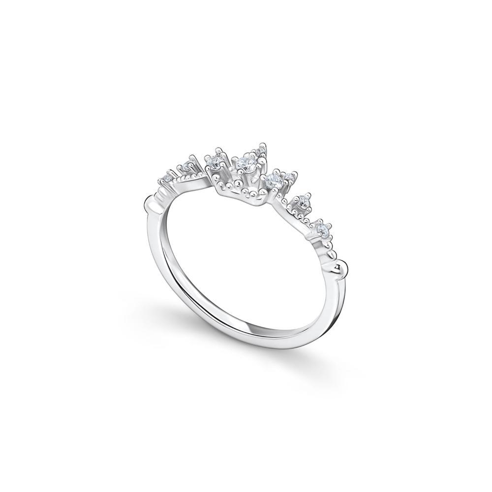 Anel Coroa Com Zircônia Em Prata 925 - 2