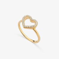 Anel Coração em Prata 925 com Banho de Ouro Amarelo 18k - 2