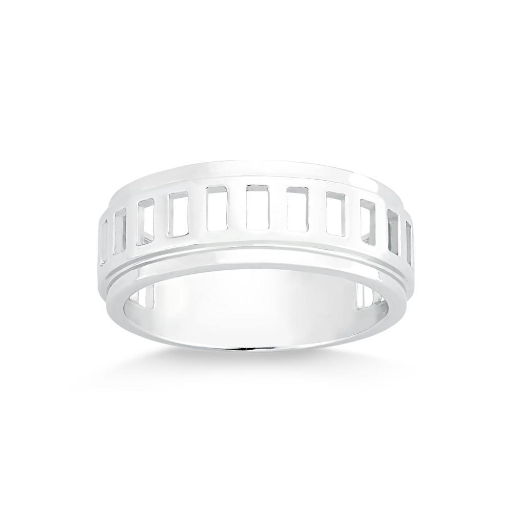 Anel Masculino Maxi Trilhos em Prata 925 - 1