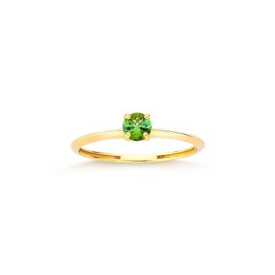 Anel com Turmalina Verde, em Ouro Amarelo 18K