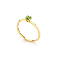 Anel com Turmalina Verde, em Ouro Amarelo 18K - 3