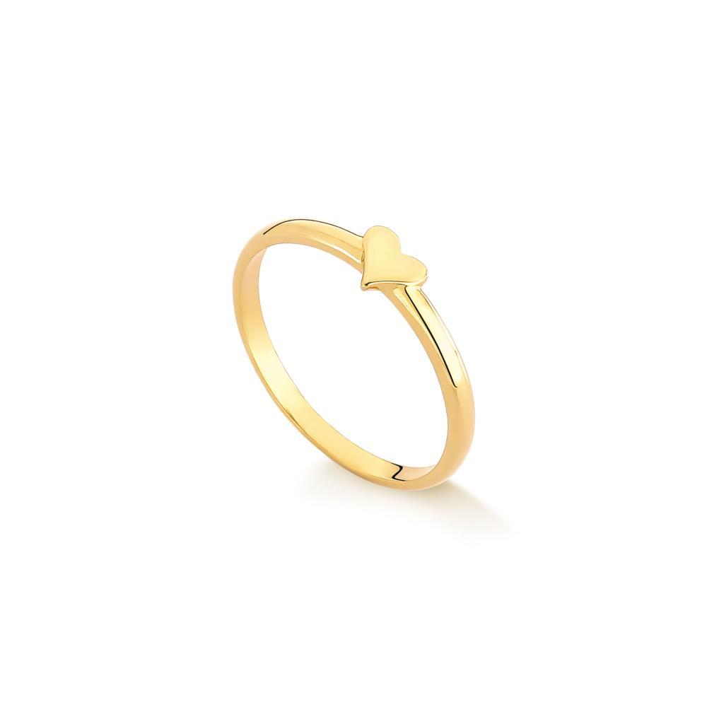 Anel Coração em Prata 925 com Banho de Ouro Amarelo 18k - 2