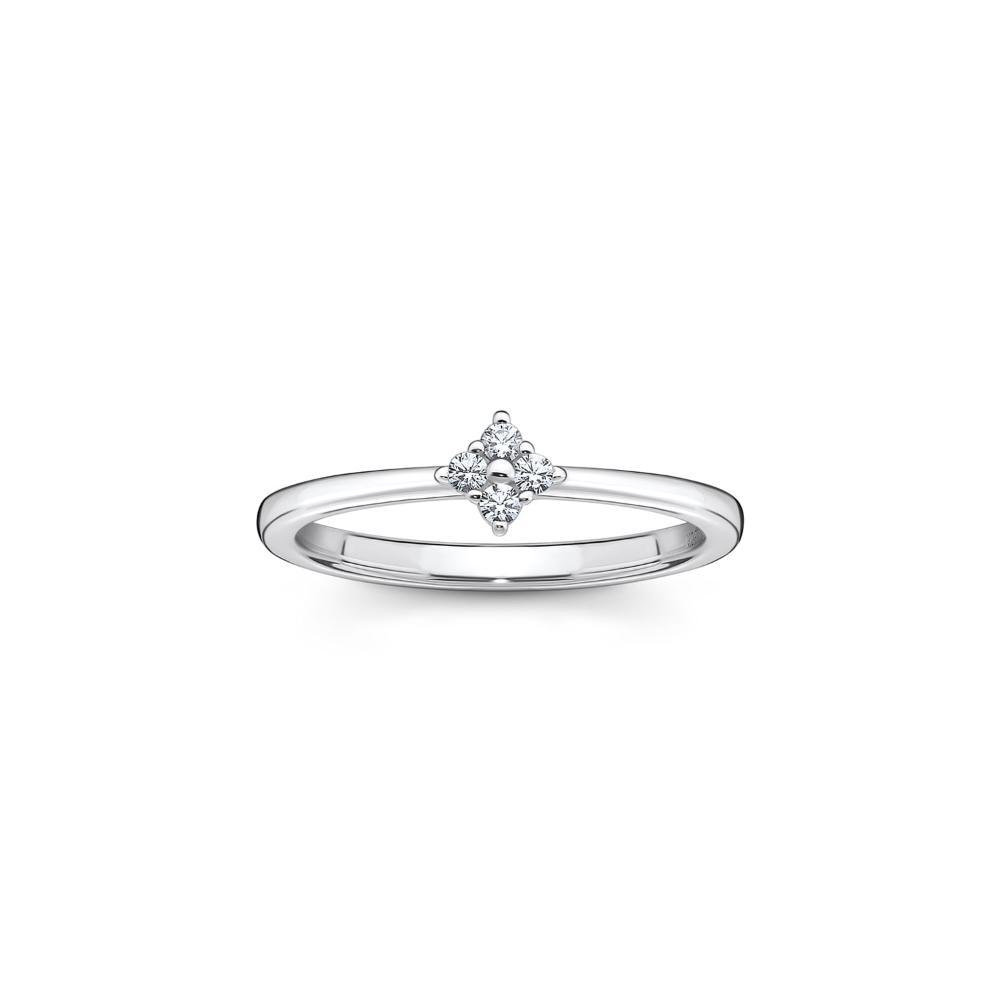 Anel Com Zircônia Em Prata 925 - 1